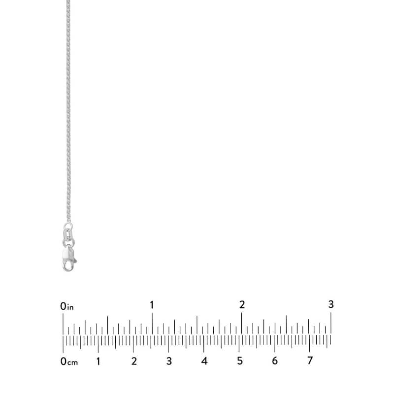 Curata 14k White Gold 1.25mm Round Wheat Chain Necklace (Lobster)
