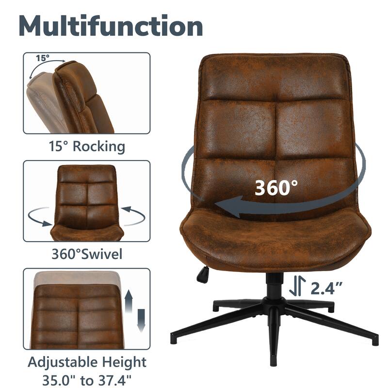 Homy Casa Modern Upholstered Task Chair with Adjustable Height and Swivel Base for Home Office and Study Room