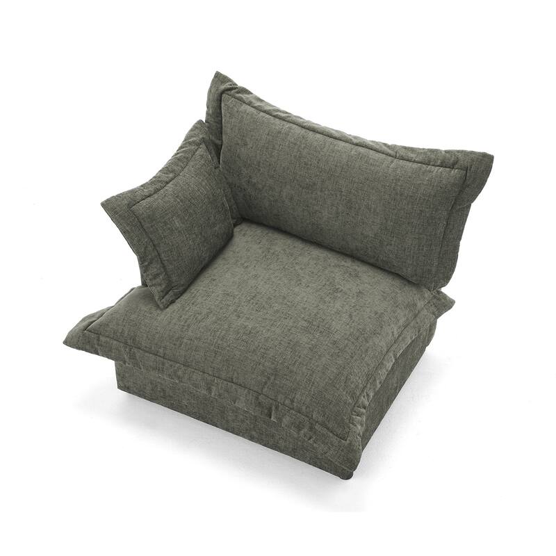 40"W Oversized Upholstered Chenille Comfy Cloud Corner Accent Chair