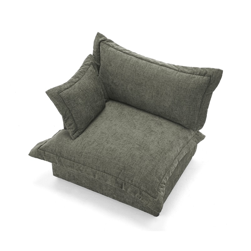 Double Layer Cushion Comfy Cloud Modular Sectional Sofa Couch Ottoman