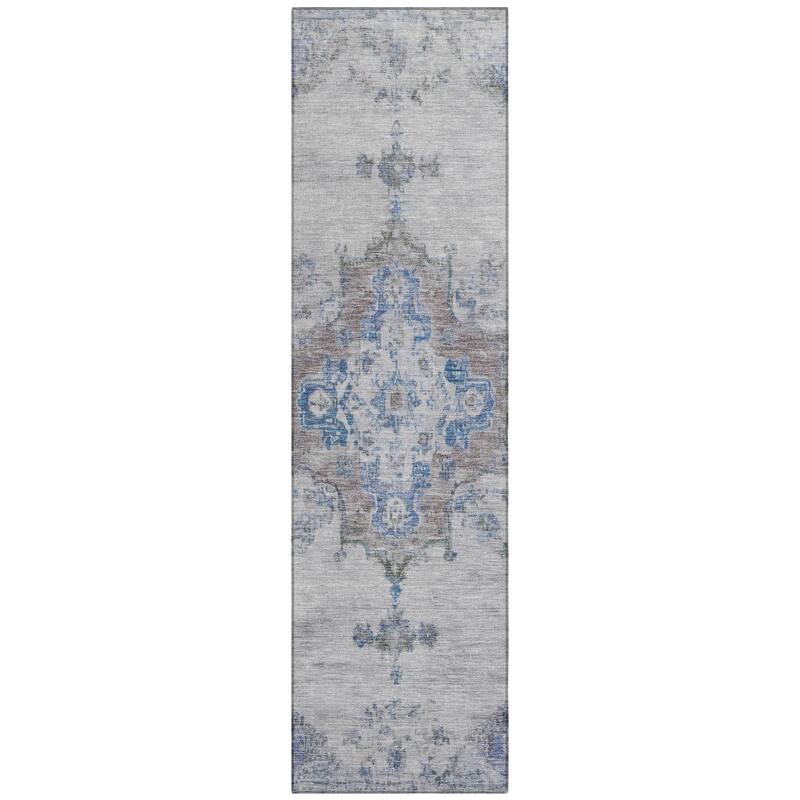 Machine Washable Indoor/ Outdoor Traditional Tabriz Chantille Rug