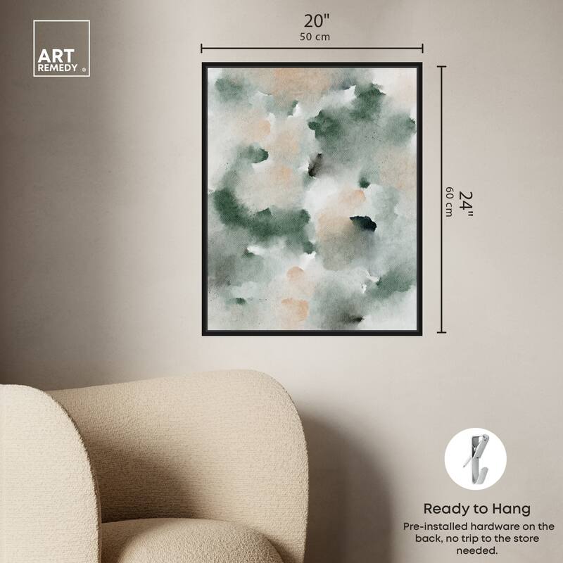 Art Remedy Smoky And Blush Shadows Framed Watercolor Boho Abstracts