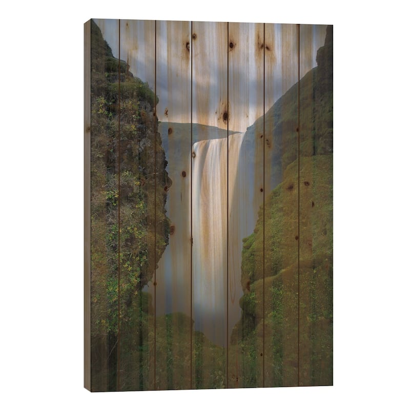 Skoga Print On Wood by Sebastien Del Grosso - Multi-Color - 26x18x1.5