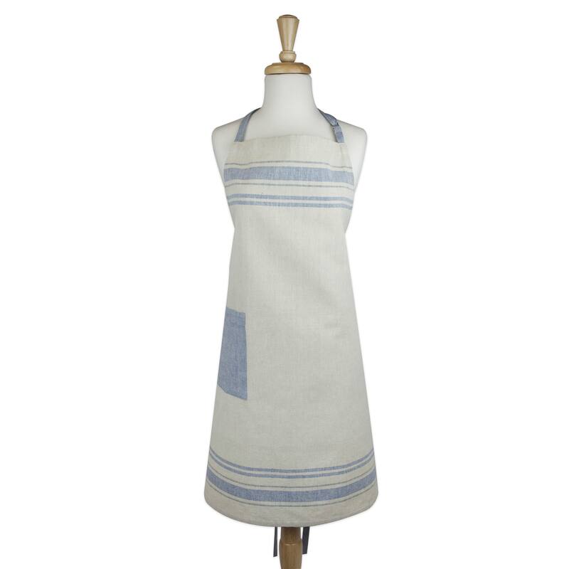 Design Imports French Stripe Kitchen Apron - Nautical Blue Chef