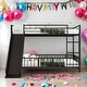 preview thumbnail 22 of 38, Unique Design Full over Full Size Metal Bunk Bed with Slide and Guardrails