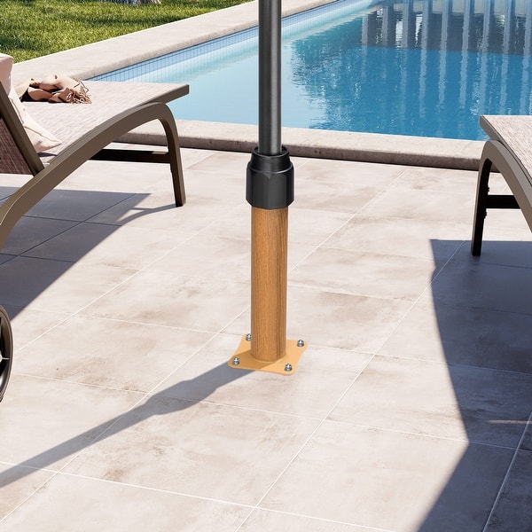 in ground patio umbrella mount Wanhork In-ground Base for Offset Cantilever Umbrellas, Stainless Steels Outdoor Umbrella Base, Upright Outdoor Umbrella Holder : Everything Else [ Safe and stable ] Scientific design In-ground Umbrella Base for Offset