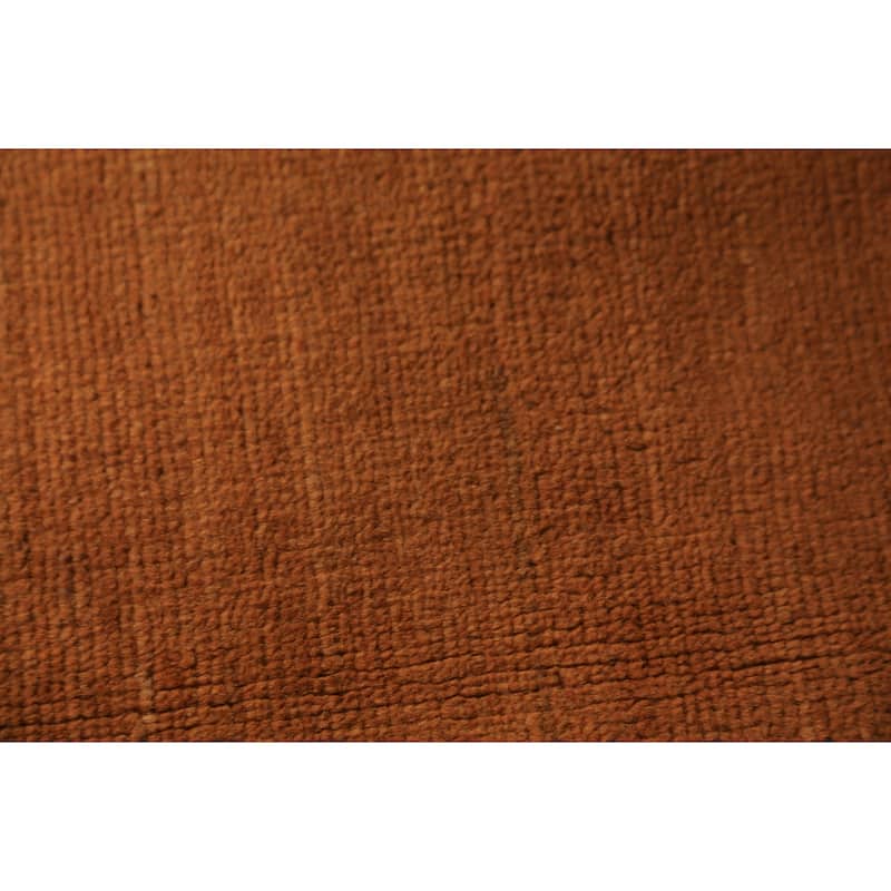 Orange Gabbeh Modern Rug Handmade Wool Carpet - 3'10" x 5'6"