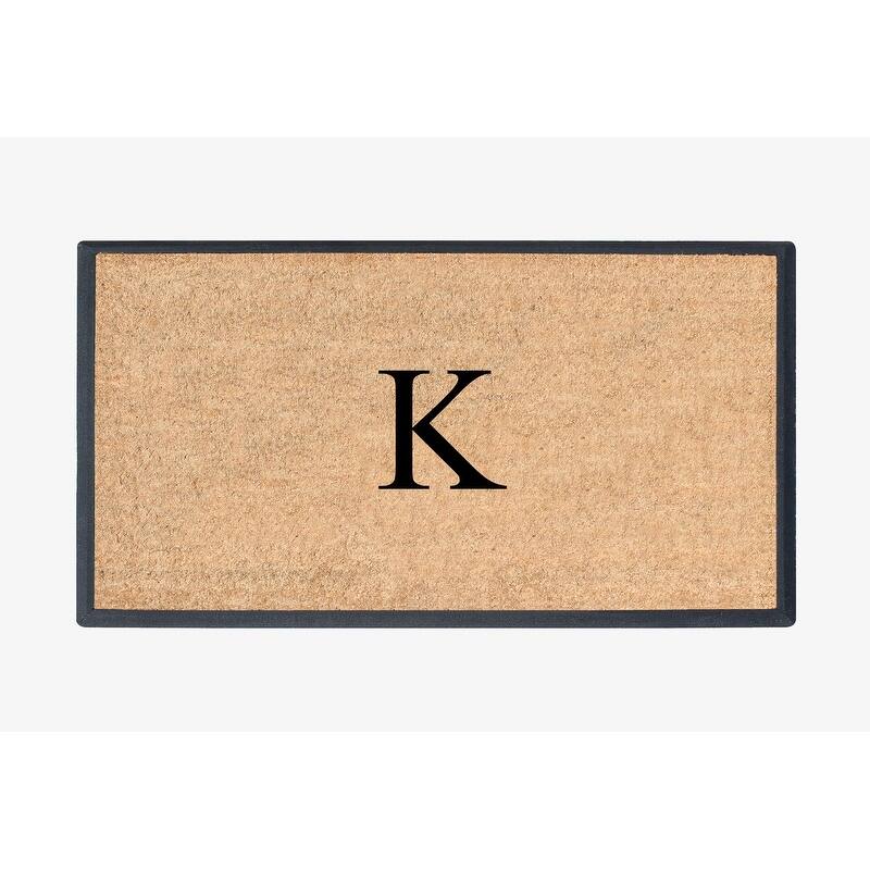 A1HC Rubber and Coir Molded Double Monogrammed Door Mat 30"x48" - monogrammed k