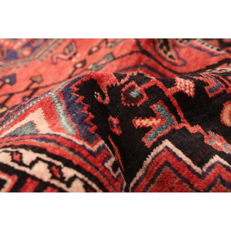 ECARPETGALLERY Hand-knotted Anatolian Vintage Black, Red Wool Rug - 4'10 x 10'6