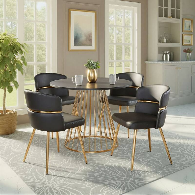 Silver Orchid Canary-Lena Gold 5-Piece Dining Set