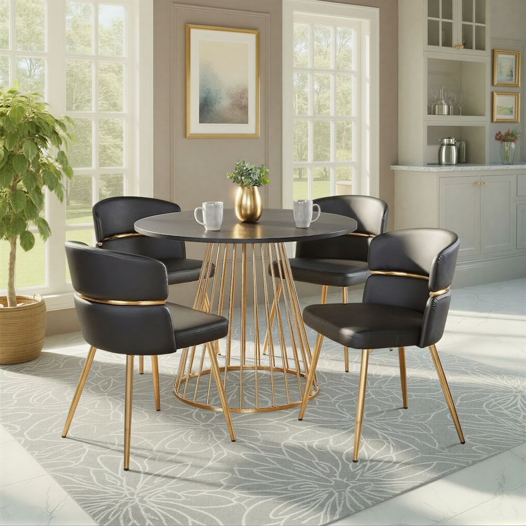 Silver Orchid Canary-Lena Gold 5-Piece Dining Set