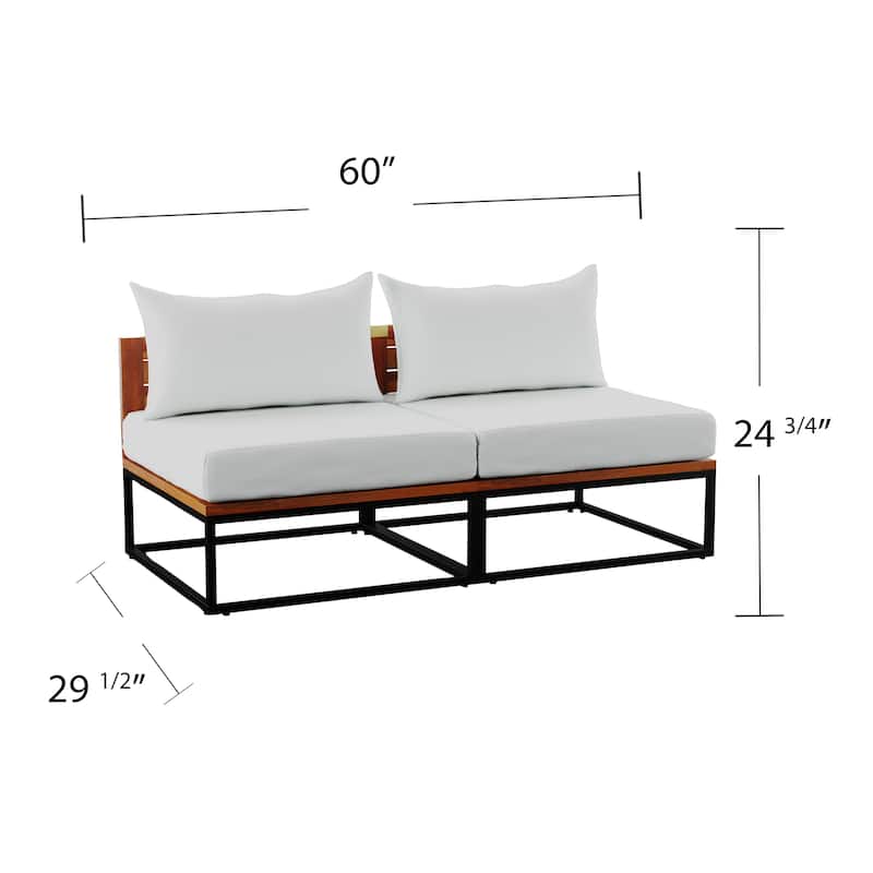 SEI Furniture Taradale Modular Outdoor Loveseat Club Chairs with Cushions and Deep Seating