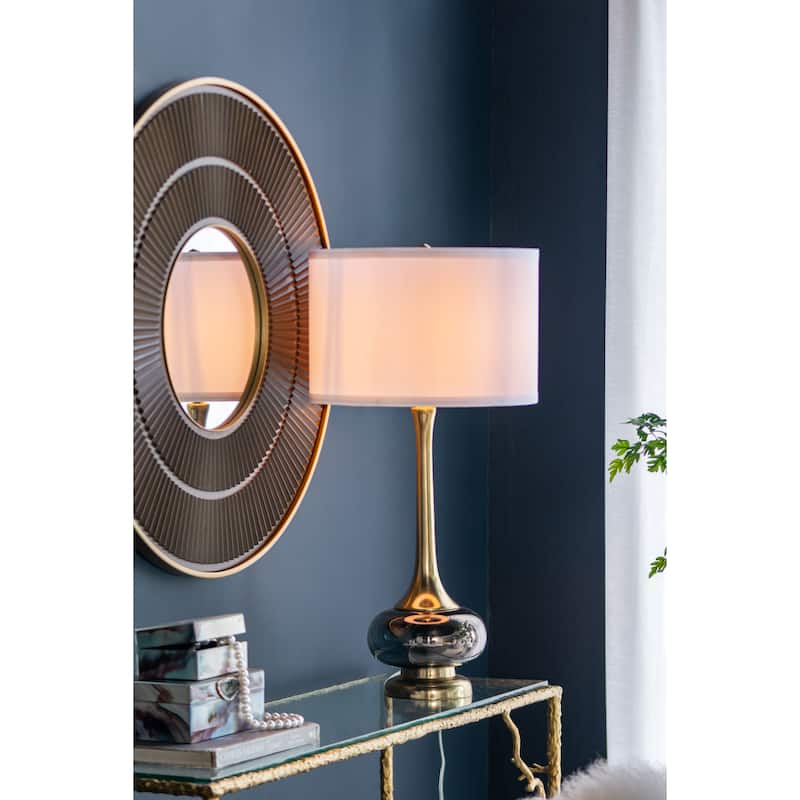 D15x29" Table Lamp with Glass Drum (Lamp Shade Assembly Required)