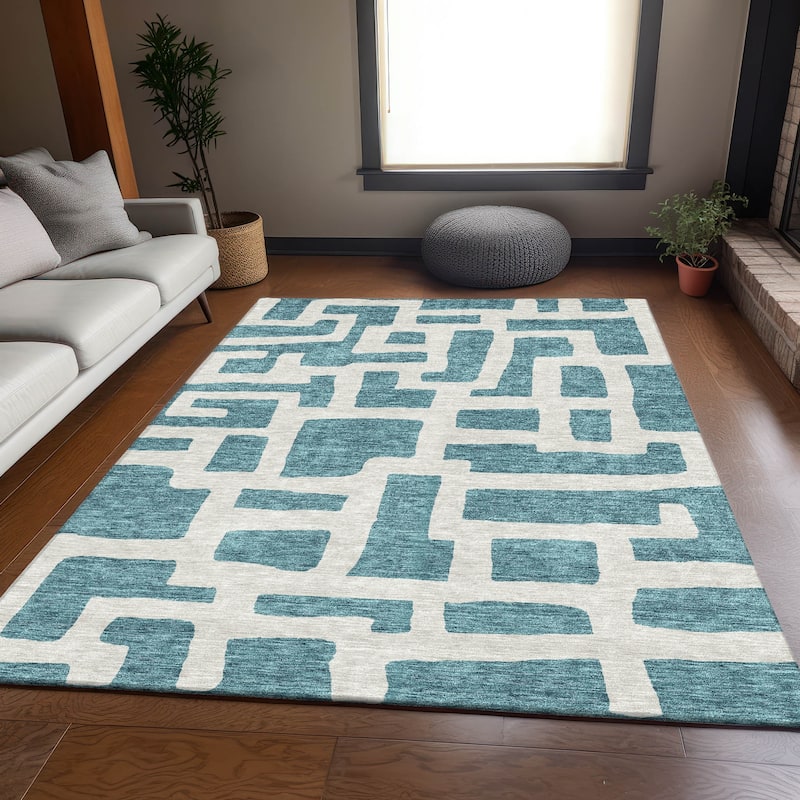 Premium Washable Super Soft Geo Maze Mayfield Rug