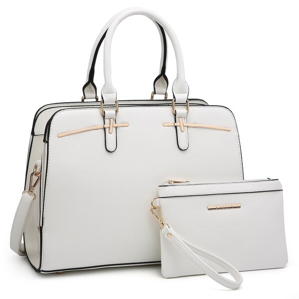 white leather purses