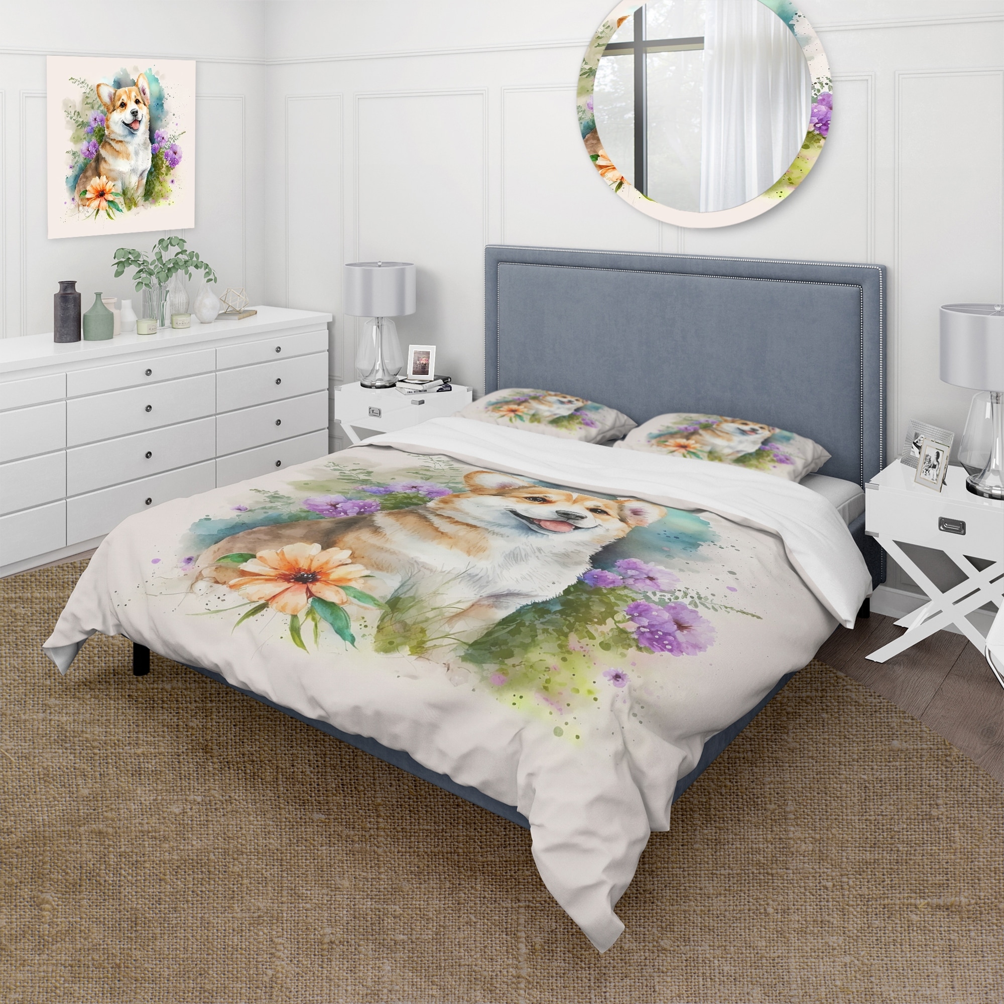 Corgi Dog Modern Art Duvet Set Corgi Dog Modern Art Duvet Set