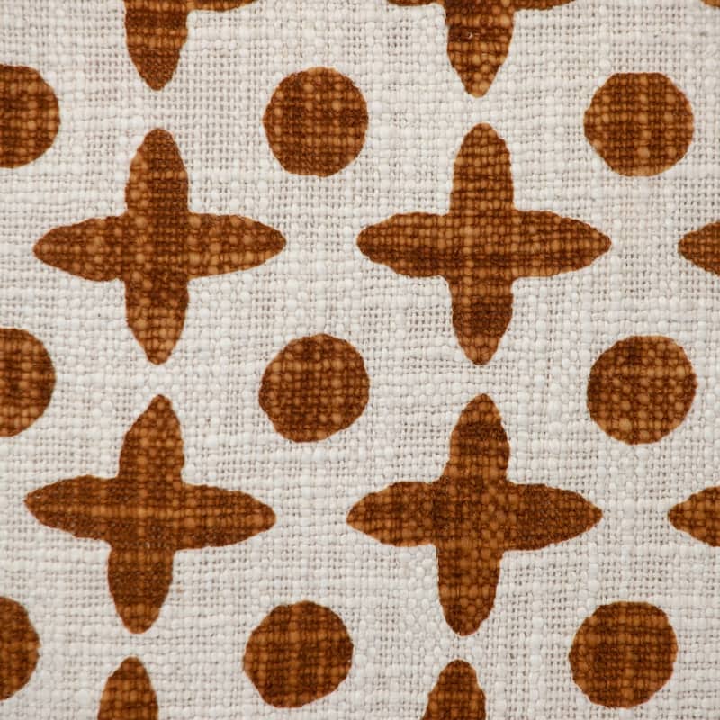 HomeRoots 18" Beige and Brown Geometric Cotton Throw Pillow