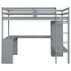 preview thumbnail 22 of 23, Full Loft Bed with L-shaped Desk, Wardrobe and Storage Shelves, White