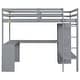 preview thumbnail 8 of 20, Gray Full Loft Bed with Desk, Wardrobe & Storage Shelves - Stylish & Functional