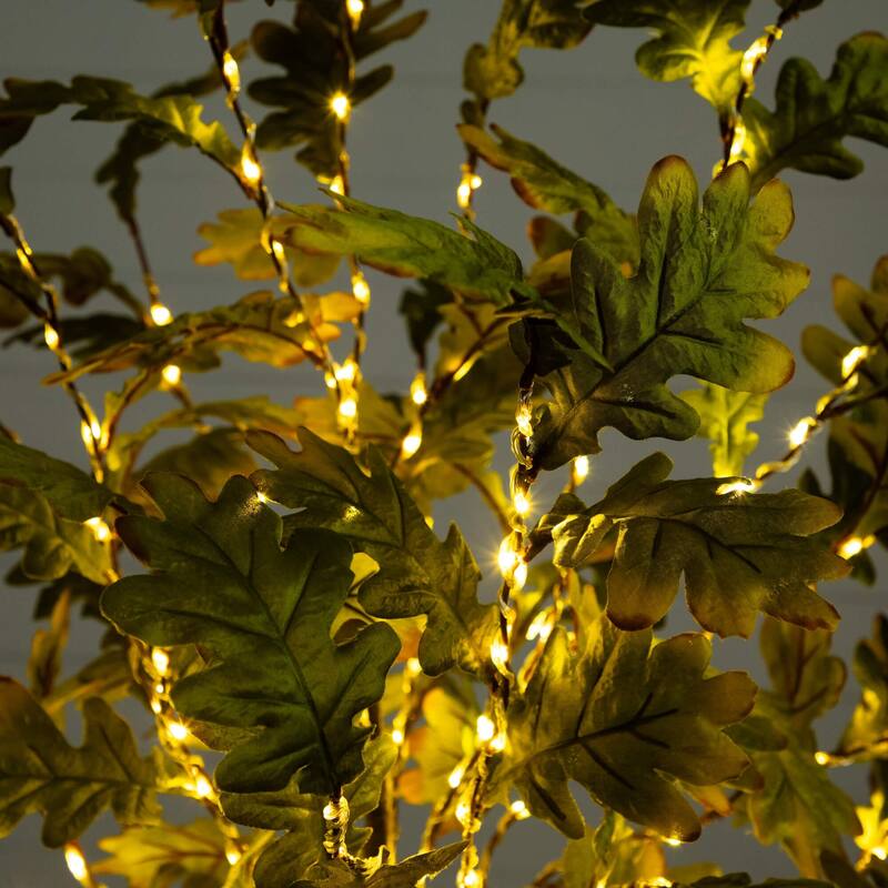 Pre-Lit Oak Artificial Tree - 6' - Warm White LED Lights