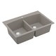 preview thumbnail 34 of 67, Karran Drop-in Quartz 33 in. Double Bowl 50/50 Kitchen Sink Kit