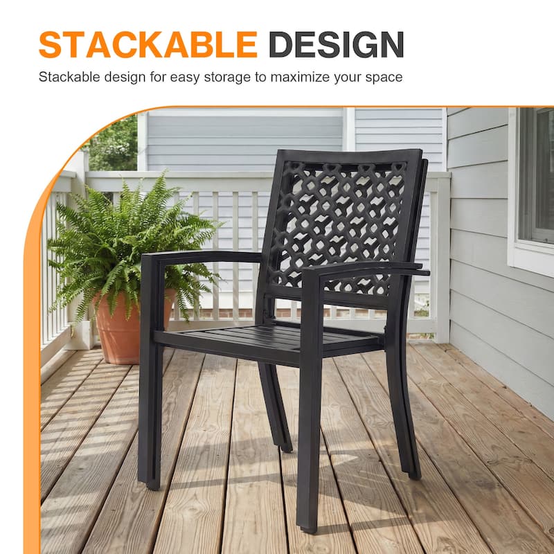 Aoodor Patio Dining Chairs Set of 2