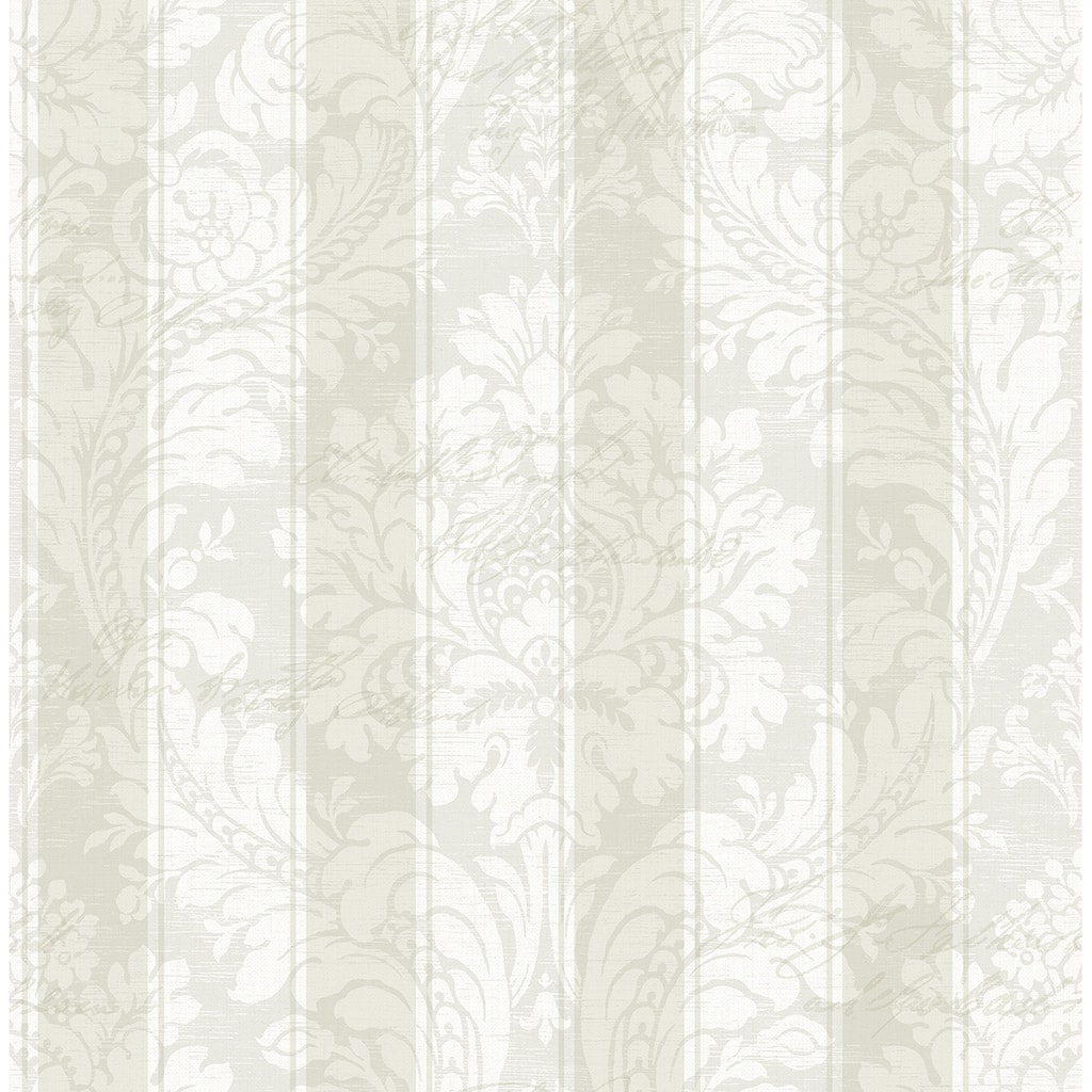 Seabrook Designs Koharu Damask Stripe Unpasted Wallpaper