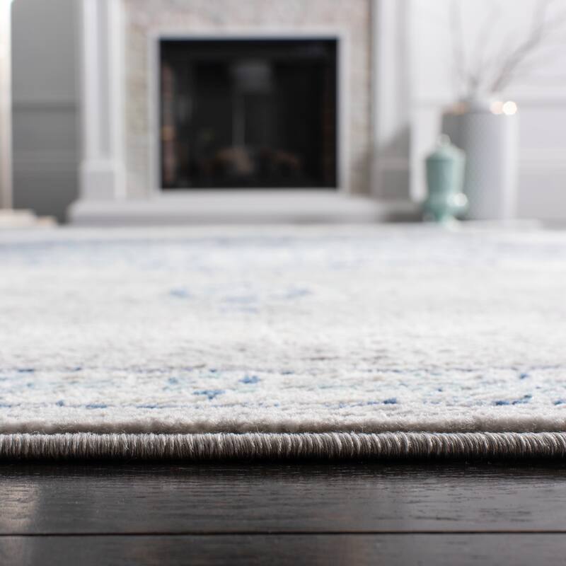 SAFAVIEH Brentwood Nigyar Oriental Medallion Rug - Navy/Light Grey - 5' 3" x 7' 6"