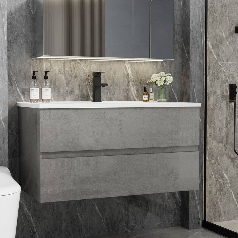 Wall Mounted Bathroom Vanity Sink Combo Cabinet Vanity Set