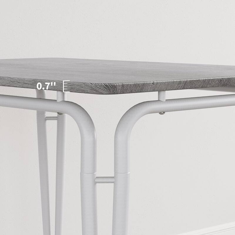 5-Piece Dining Table Set with Upholstered Chairs, Square Table with Metal Frame for Kitchen or Dining Room