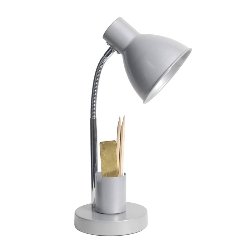 Gooseneck Desk Lamp with Adjustment Shade - 16.25" - Silver