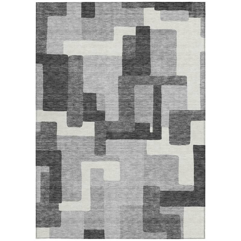 HomeRoots Abstract Transitional Rectangle Outdoor Rug