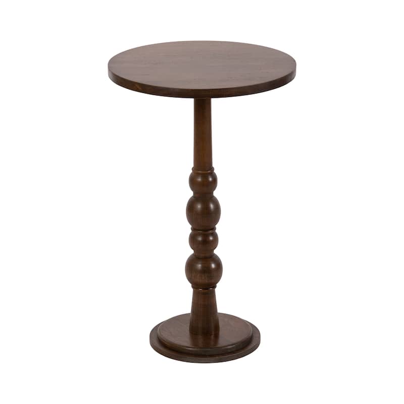 Kate and Laurel Wegner Wooden Side Table - 16x16x26 - Dark Walnut