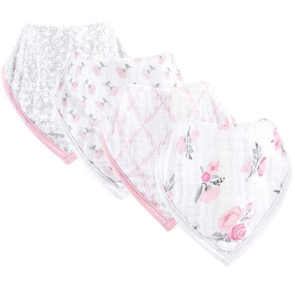 slide 1 of 1, Hudson Baby Infant Girl Muslin Cotton Bandana Bibs 4pk, Pastel Floral, One Size - Pastel Floral - One Size One Size - Pastel Floral