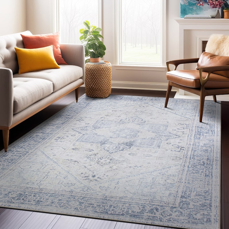 World Rug Gallery Medallion Boho Washable Area Rug