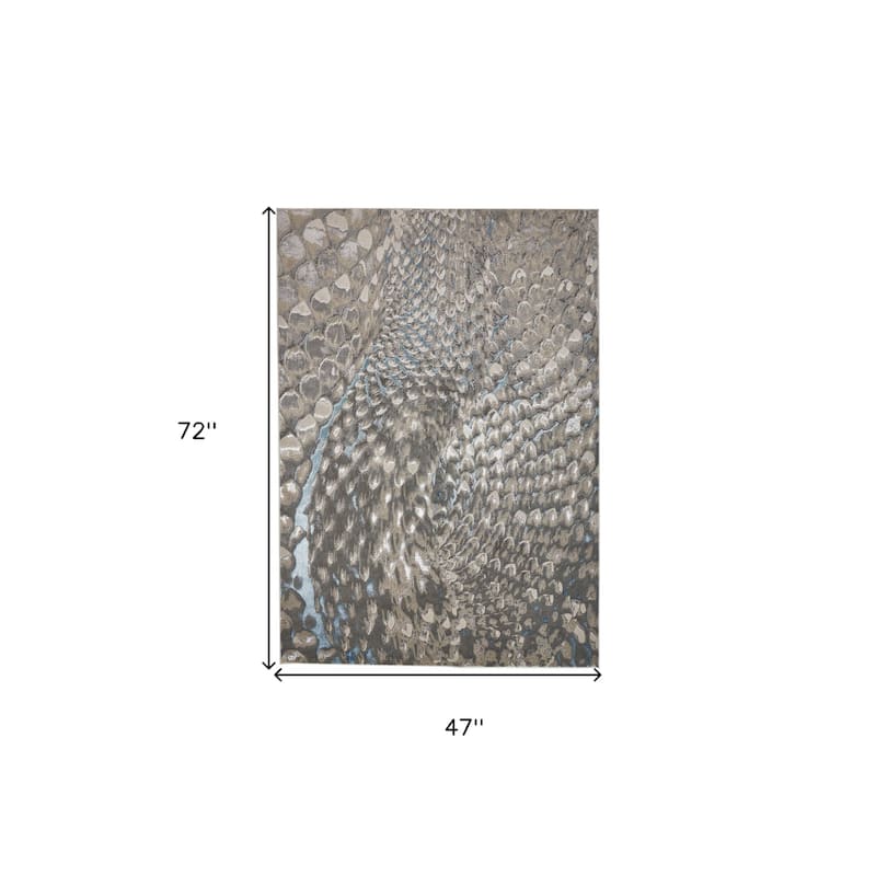 Togi Geometric Modern Non Skid Woven Area Rug By HomeRoots - 4' x 6'