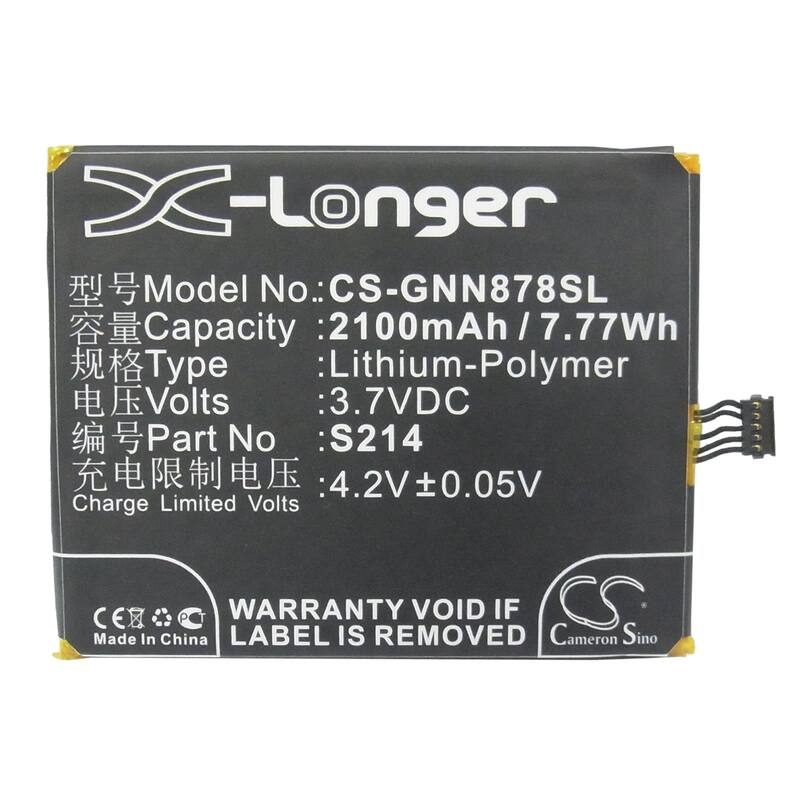 Battery for GIONEE GN878 S214 Mobile SmartPhone CS-GNN878SL 3.7v X-Longer - Black