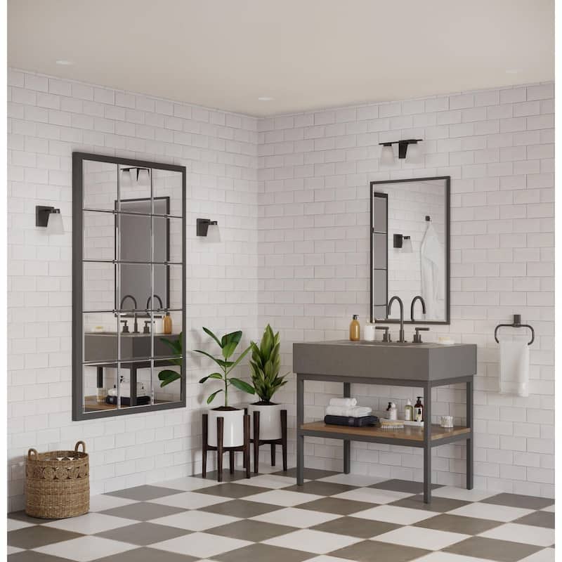 Tanner Collection One-Light Matte Black Transitional Vanity Light - 5.12 in x 6.75 in x 7.12 in