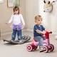 preview thumbnail 13 of 33, 3-in-1 Kids Rocking Horse with Balance Board and Removable Seat - 16” L x 24” W x 18.5” H Pink