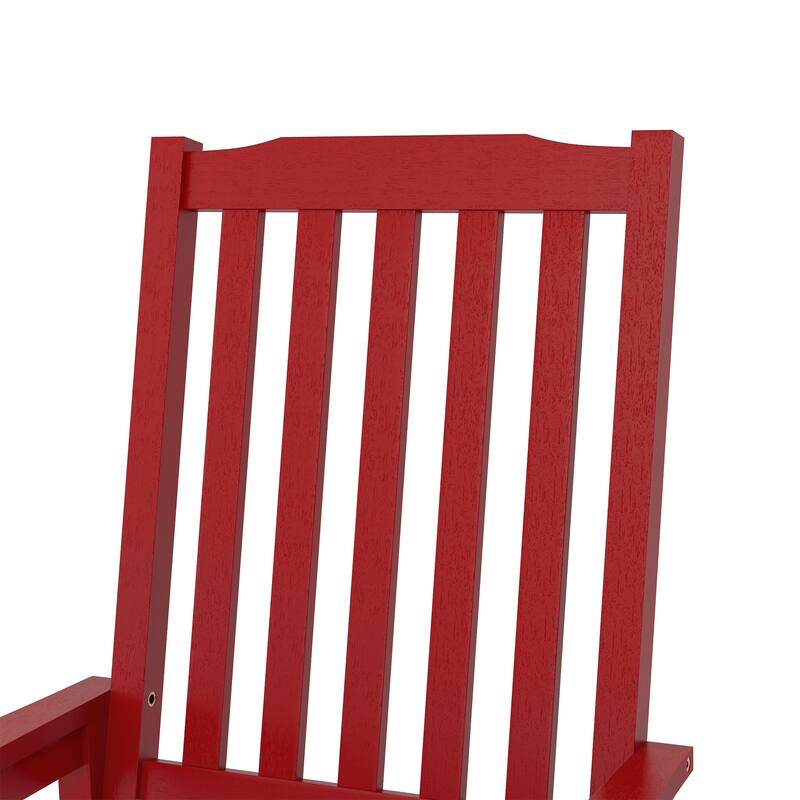 Acacia Wood Outdoor Rocking Chair, Traditional Porch Outdoor Rocker Chairs with Slatted - 43" H