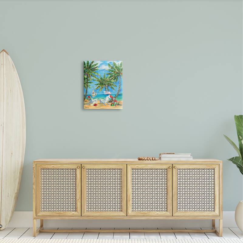 Stupell Holiday Palms Warm Island Winter Stretched Canvas Wall Art, Design by Paul Brent