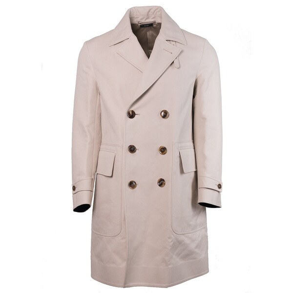 Beige 100% Cotton Trench Style Raincoat 