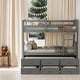 preview thumbnail 2 of 10, Multifunctional Trundle Bunk Bed with Drawers