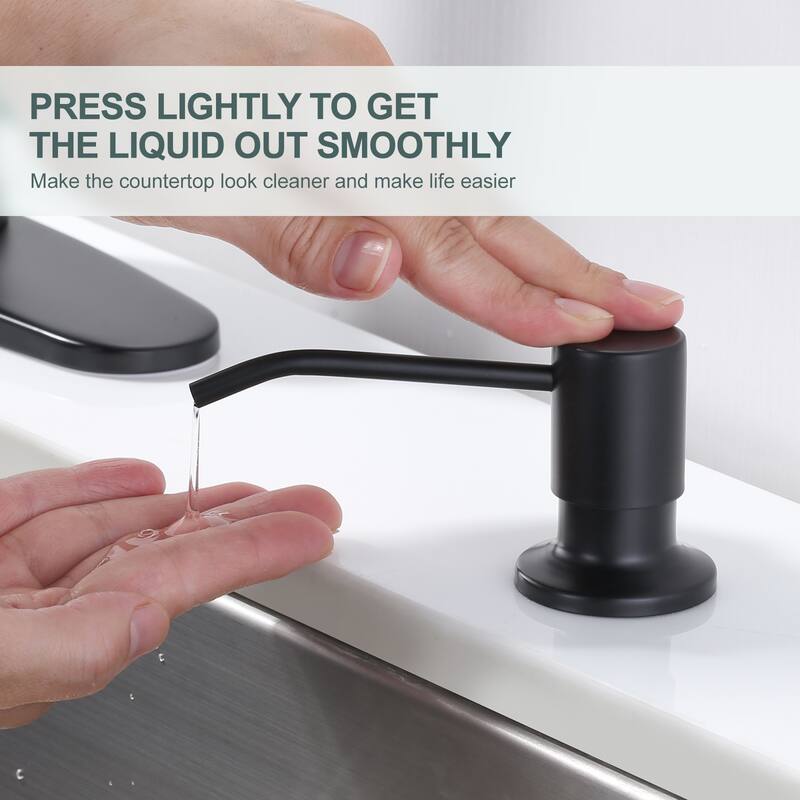 WOWOW Single Handle Pull Down Kitchen Faucet with Soap Dispenser
