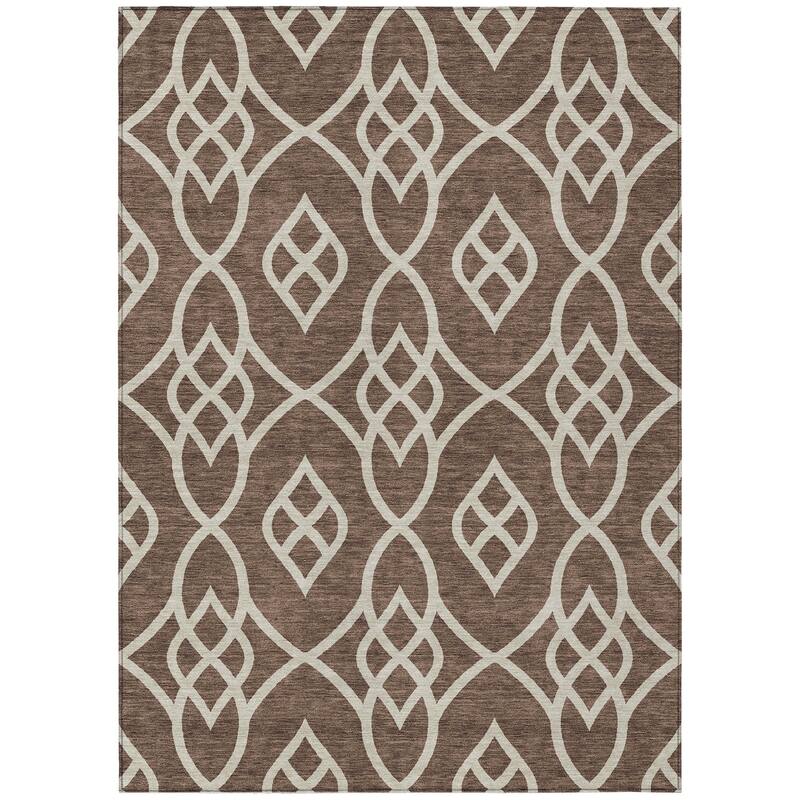 Machine Washable Indoor/ Outdoor Chantille Modern Trellis Rug