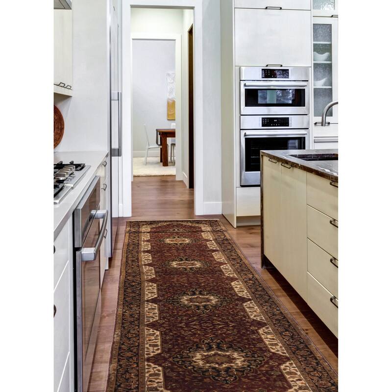 ECARPETGALLERY Hand-knotted Mirzapur Dark Red Wool Rug - 2'7 x 17'10