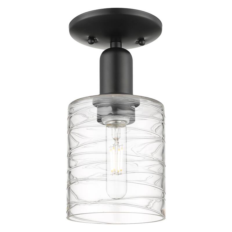 Innovations Lighting Endless Possibilities Arcadia - Cobbleskill - 1 Light 5" Semi-Flush Mount - Deco Swirl/Matte Black