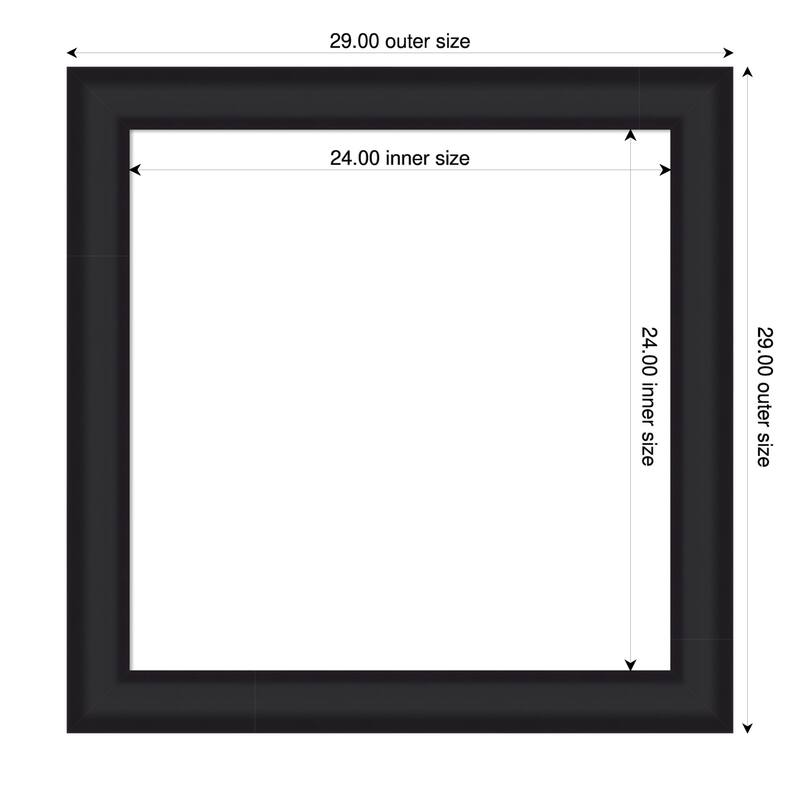 Oliver Framed Dry Erase Magnetic Board - 29 x 29 in - Oliver Black