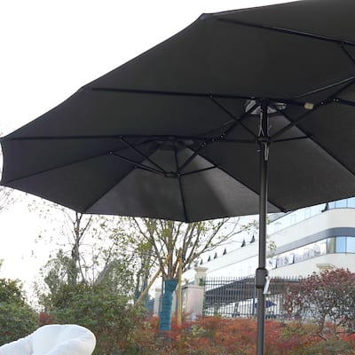 14.8 Ft Double Sided Outdoor Umbrella blue