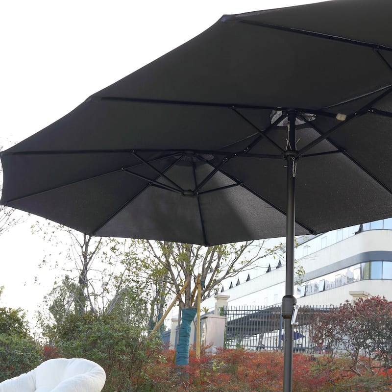 Discontinued Chichoice 14.8 Ft Double Sided Outdoor Umbrella with Crank